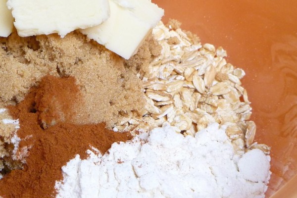 Streusel ingredients Zucchini Bread with Chocolate Chips