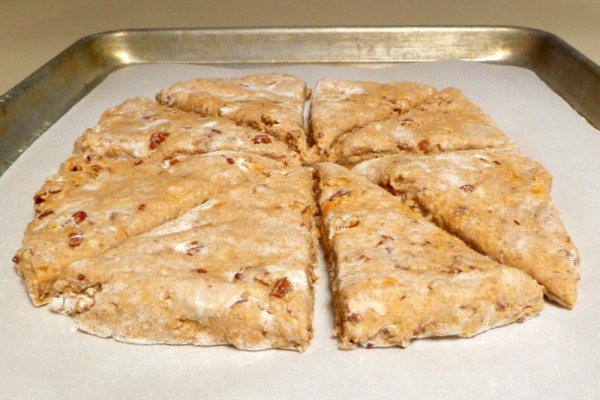 Scone dough ready for the oven