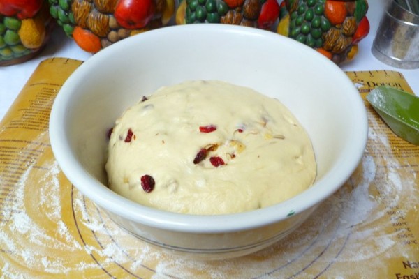 Christmas Stollen dough doubled in size