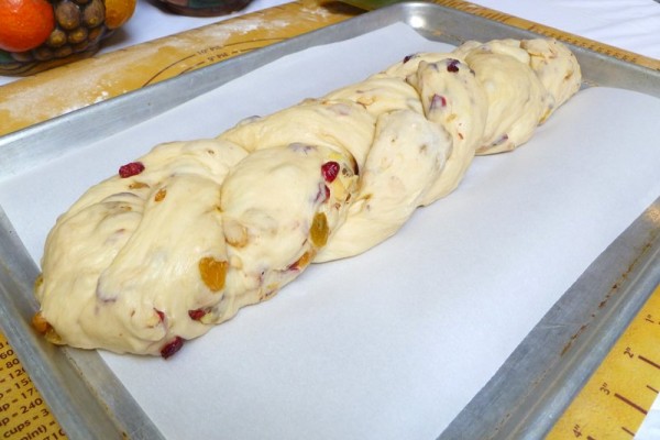 Dough braided and ready for the second rise