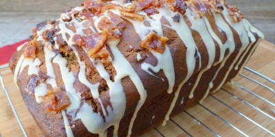 Peanut Butter Banana Bread With Candied Bacon