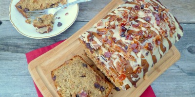 Peanut Butter Banana Bread With Candied Bacon