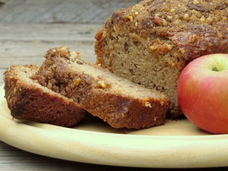 Applesauce Walnut Bread with Apple