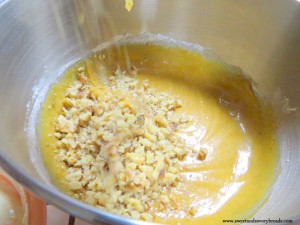 pouring walnuts