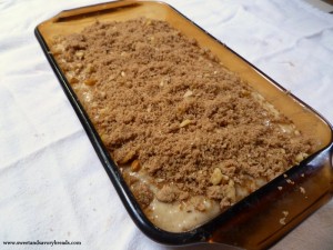 Applesauce walnut bread ready for the oven.