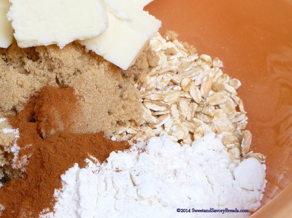 Streusel ingredients Zucchini Bread with Chocolate Chips