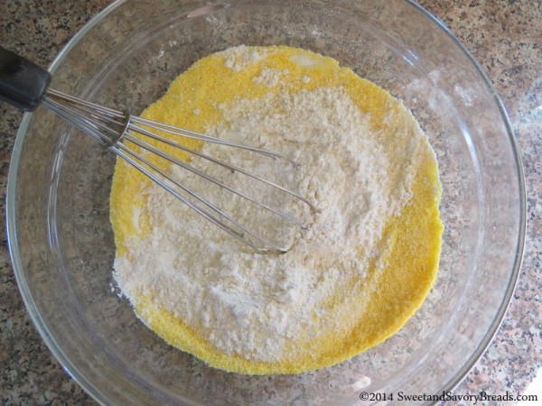 Flour, Sugar, Corn meal, Baking Powder, Salt