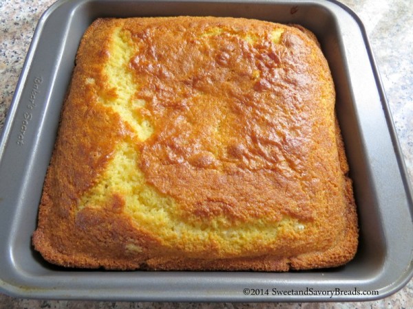 Sweet Cornbread fresh out of the oven.