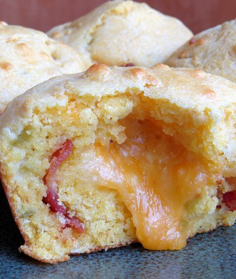 Bacon Cheddar Chili Cornbread Muffin