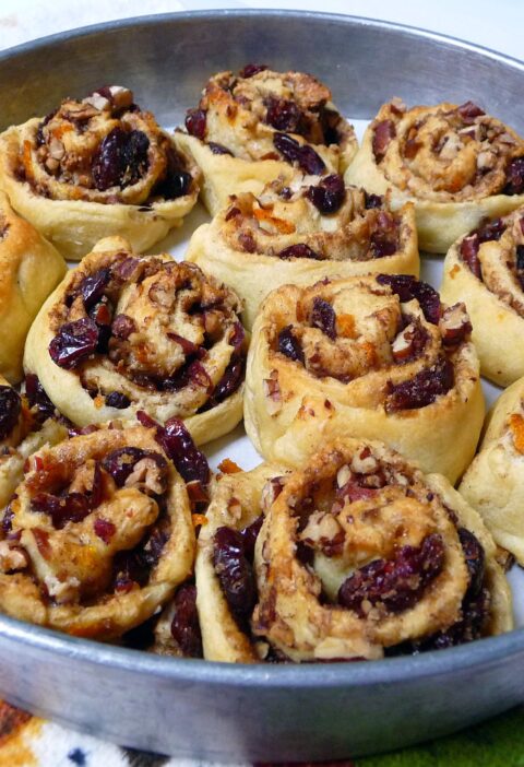 Cranberry Orange Crescent Bites baked and ready to be glazed