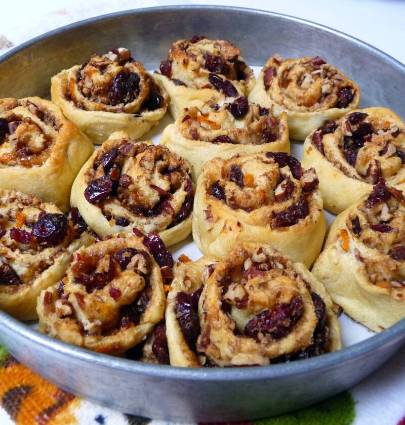 Cranberry Orange Crescent Bites baked and ready to be glazed