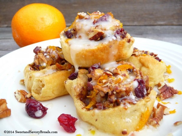 Glazed Cranberry Orange Crescent Bites