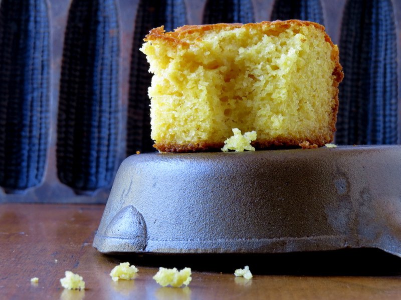 Sweet Cornbread on a Cast Iron Pan