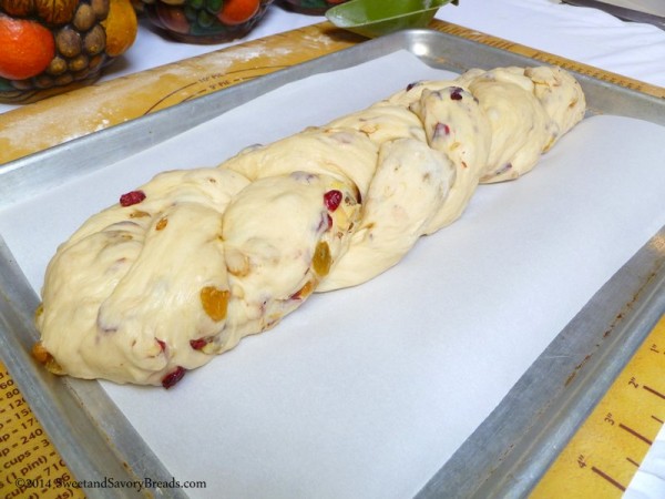 Dough braided and ready for the second rise