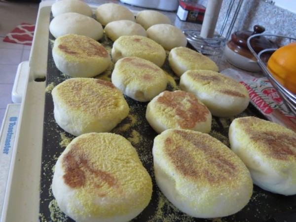 Browned english muffins