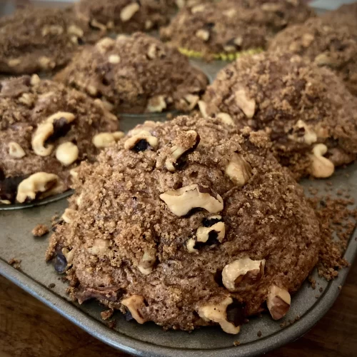 Applesauce Walnut Muffins