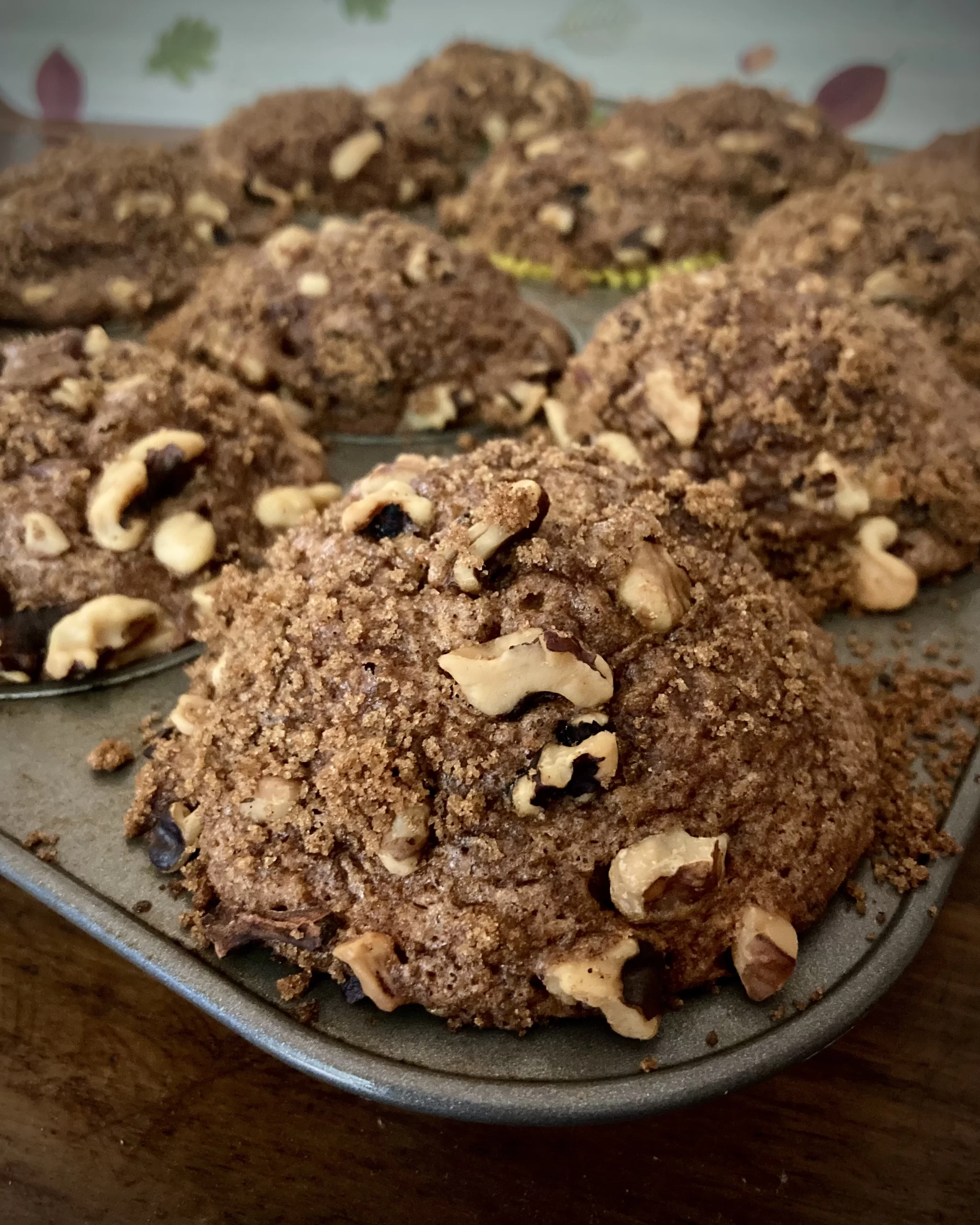 Applesauce Walnut Muffins